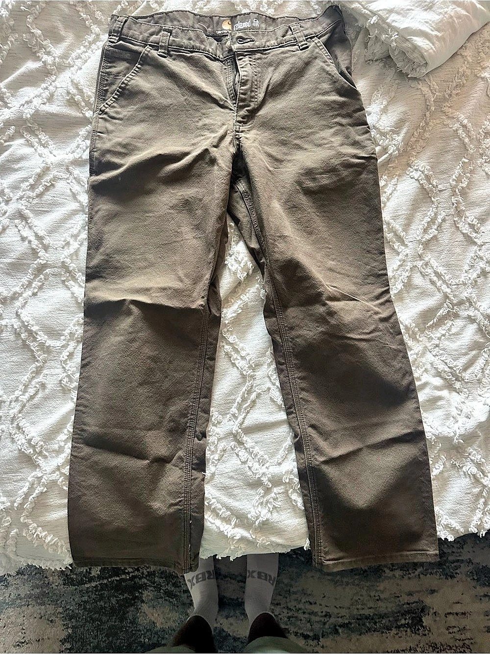 Carhartt Relaxed Fit Duck Double-Front Utility Work Pant Brown Waist 34